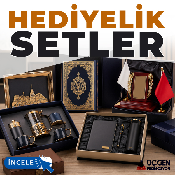 Logo baskılı hediyelik setler, kahve çay setleri, plaket ve kurumsal promosyon hediye seçenekleri