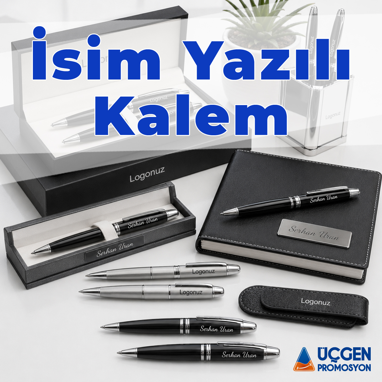 Kurumsal firmalar için kişiye özel isim yazılı promosyon kalem modelleri