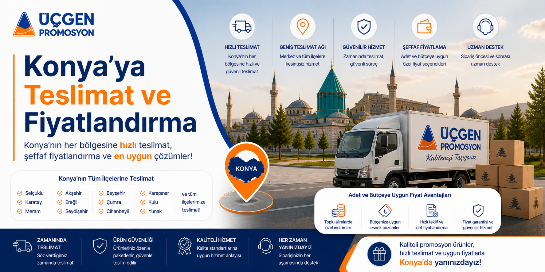 Konyaya Teslimat ve Fiyatlandırma