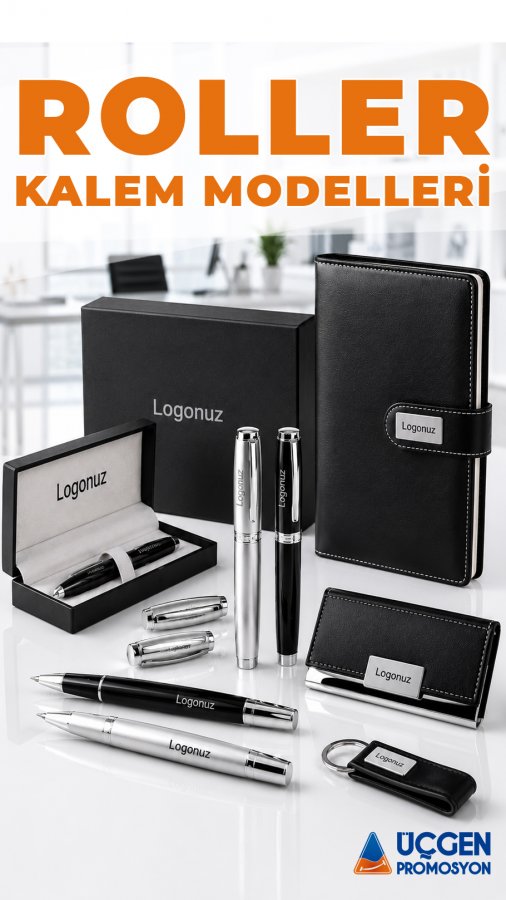 Kurumsal firmalar için logo baskılı metal roller kalemler ve şık hediyelik roller kalem modelleri