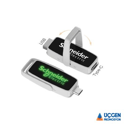 Ankara AHLAT GÜMÜŞ 32 GB TYPE-C OTG IŞIKLI USB BELLEK