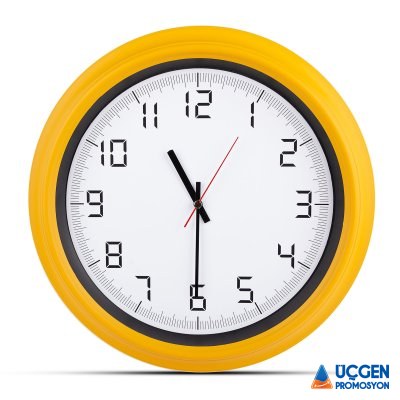 Ankara ATLAS SARI PLASTİK KASA DUVAR SAATİ (380MM)