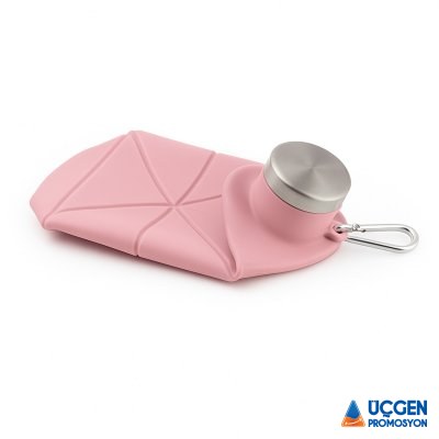 794013 AYDENİZ PEMBE 700 ML KATLANABİLİR SİLİKON MATARA - 2