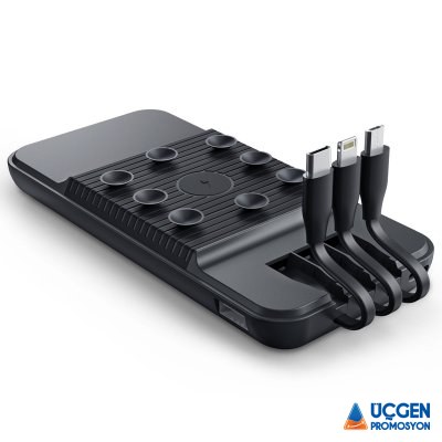 265301 ÇİRİŞ 10.000 MAH SİYAH WIRELESS STANDLI POWERBANK - 2