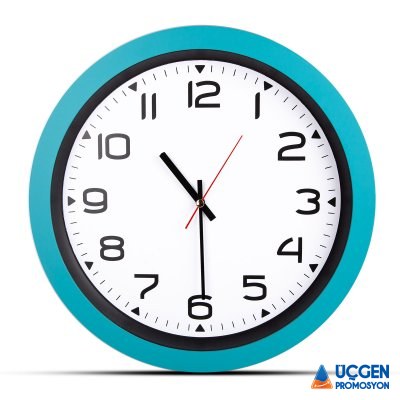 Ankara HERA TURKUAZ PLASTİK KASA DUVAR SAATİ (350MM)