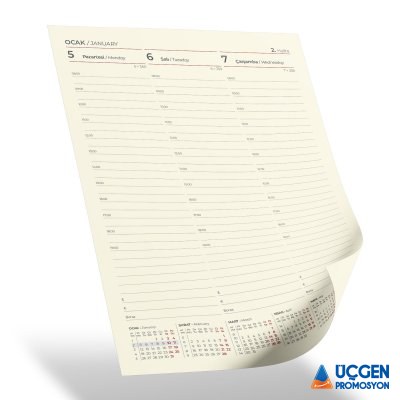 309801 İNCİRLİ SİYAH TARİHLİ HAFTALIK AJANDA (20x28 CM) - 2