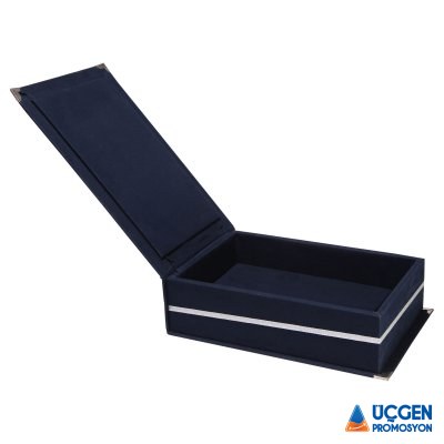 KAŞMİR LACİVERT KADİFE PLAKET KUTUSU (14X24 CM)