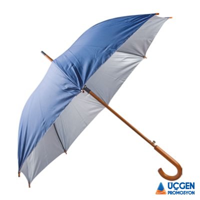 Ankara MANGOSTAN LACİVERT AHŞAP SAPLI ŞEMSİYE