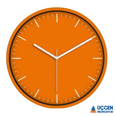 Ankara MİMAS186 TURUNCU PLASTİK KASA DUVAR SAATİ (380 MM)