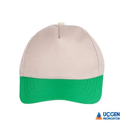 489459 PAPATYA BEJ-YEŞİL POLYESTER ŞAPKA - 2