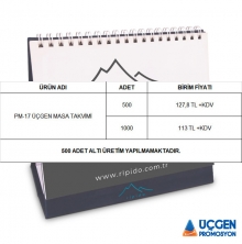 PM-17 Cilt Bezli Üçgen Masa Takvimi Fiyat Görseli