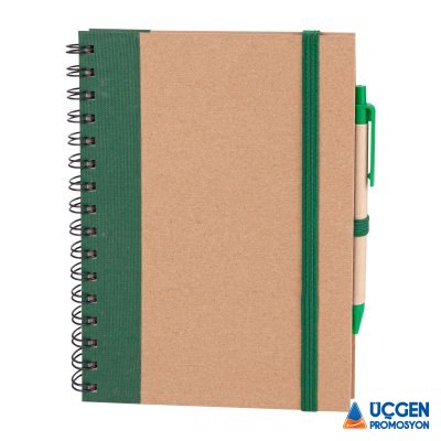 Ankara PURSAKLAR YEŞİL SPİRALLİ TARİHSİZ DEFTER (15X21 CM)