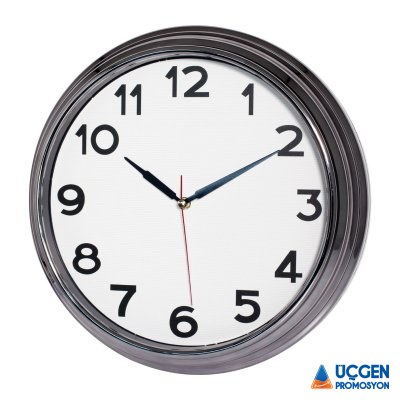 Ankara SEZAR401 BEYAZ-FÜME METALİZE ÇERÇEVE DUVAR SAATİ (380 MM)