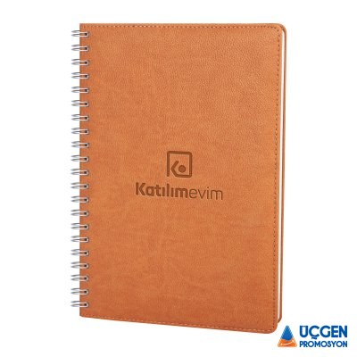 Ankara SUBAYEVLERİ KAHVERENGİ SPİRALLİ TARİHLİ HAFTALIK AJANDA (20x28 CM)