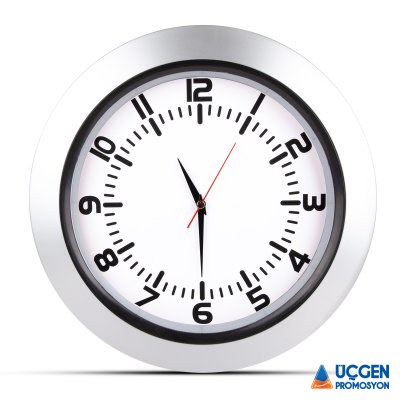 Ankara UMAY GÜMÜŞ PLASTİK KASA DUVAR SAATİ (350 MM)