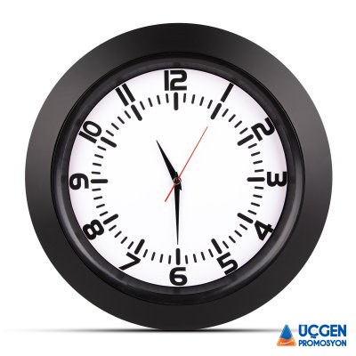 UMAY SİYAH PLASTİK KASA DUVAR SAATİ (350 MM)