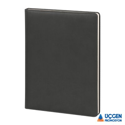 YAKACIK SİYAH TARİHLİ GÜNLÜK CİLTLİ AJANDA (20X28 CM)